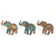 SIGNES GRIMALT Set 3 Figurines éléphants à Poser, Motifs mosaïques colorées, Collection Tropik, Longueur 12 cm