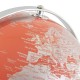 Mappemonde élégante en PVC et métal, socle en métal laiton, Argent et Corail, diamètre 26 cm