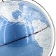 Mappemonde élégante en PVC et métal, finition brillante de qualité, Argent et Bleu, diamètre 21 cm