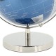 Mappemonde élégante en PVC et métal, finition brillante de qualité, Argent et Bleu, diamètre 21 cm