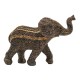 SIGNES GRIMALT Figurine éléphant Original en résine, Trompe levée Porte-Bonheur, Marron et Orange, Longueur 19 cm