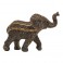SIGNES GRIMALT Figurine éléphant Original en résine, Trompe levée Porte-Bonheur, Marron et Orange, Longueur 19 cm
