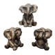 SIGNES GRIMALT Set 3 éléphants de la Sagesse, Design ludique et Finition réaliste Bronze Satin, Hauteur 15 cm