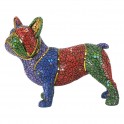SIGNES GRIMALT Grand Chien Bouledogue français en résine Multicolore, Collection MIKAKOLOR, Longueur 34 cm