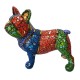 SIGNES GRIMALT Chien Bouledogue français en résine Multicolore, Collection MIKAKOLOR, Longueur 31 cm