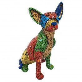 SIGNES GRIMALT Chien Chihuahua en résine Multicolore, Collection MIKAKOLOR, Hauteur 26 cm