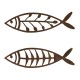 SIGNES GRIMALT Set 2 poissons décoratifs stylisés en métal, Couleur marron ambré, 2 modèles différents, longueur 30 cm