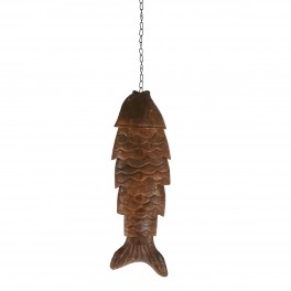 SIGNES GRIMALT Poisson décoratif à Suspendre en métal, Couleur Rouille ambrée, Intérieur et Extérieur Maison, Hauteur 38 cm
