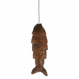 SIGNES GRIMALT Poisson décoratif à Suspendre en métal, Couleur Rouille ambrée, Intérieur et Extérieur Maison, Hauteur 28 cm