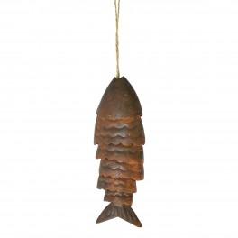 SIGNES GRIMALT Poisson décoratif à Suspendre en métal, Couleur Rouille ambrée, Intérieur et Extérieur Maison, Hauteur 17 cm