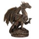 SIGNES GRIMALT Figurine Dragon Steam Punk, mécanismes et Rivets apparents en résine, Hauteur 21 cm