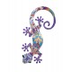 SIGNES GRIMALT Salamandre ou Gecko Mural en métal, Violet et Bleu, Modèle Durban Purple, Hauteur 45 cm