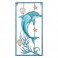 SIGNES GRIMALT Déco murale Dauphin et cadre stylisé en tons bleus, coraux et coquillages, hauteur 61 cm