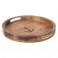 Plateau Rond en Bois de manguier veiné, Ancre sérigraphié et anses de Maintien, Diamètre 30 cm