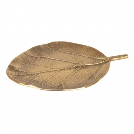Feuille dorée en Aluminium, Plateau de Service, décoratif ou Vide-Poche, Longueur 28 cm