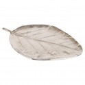 Feuille argentée en Aluminium, Plateau de Service, décoratif ou Vide-Poche, Longueur 46 cm