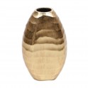 Vasé dorée Ovale en Aluminium, Design Contemporain, Hauteur 21 cm