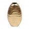 Vasé dorée Ovale en Aluminium, Design Contemporain, Hauteur 21 cm