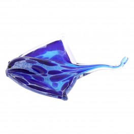 Sulfure Presse-papier Raie Manta, camaïeu de bleu, thème marin et longueur 15 cm