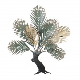 SIGNES GRIMALT Déco murale Arbre au feuillage exotique en métal, vert et doré, hauteur 71 cm
