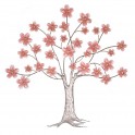 SIGNES GRIMALT Déco murale Arbre de type cerisier en métal, Rose et Gris, Hauteur 80 cm
