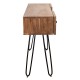 SIGNES GRIMALT Console en Bois Massif d'acacia, Design Vintage Original et piètement métal, 80 x 80 x 46 cm, Poids 40 kg