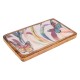 Mini Plateau Bois de manguier et résine, Motif Papillons et végétation Multicolore, Longueur 18 cm