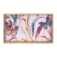 Set 2 Plateaux Bois de manguier et résine, Motif Papillons et végétation colorée, Longueur 43 cm (Grand)