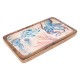 Plateau de Service en manguier et résine Lavable, Thème Méduse, Corail et Fonds Marins, Longueur 26 cm