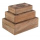 Grimalt Set de 3 Boîtes en Bois avec Gravure Mandala – Coffrets de Rangement Décoratifs – Tailles Différentes