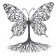 SIGNES GRIMALT Silhouette murale Papillon noir et Arbre de vie de style ludique et romantique, hauteur 50 cm