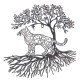 SIGNES GRIMALT Silhouette murale Chat et Arbre de vie de style ludique et romantique, longueur 50 cm