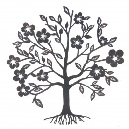 SIGNES GRIMALT Silhouette murale Arbre de vie fleuri de style ludique et romantique, hauteur 60 cm