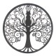 SIGNES GRIMALT Silhouette murale cerclée, Arbre de vie et chat de style ludique et romantique, Diamètre 60 cm