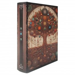 SIGNES GRIMALT Boite livre en bois MDF et polyester, Motif Arbre de vie stylisé et ambiance mystique, Hauteur 17 cm