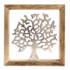 SIGNES GRIMALT Déco murale Arbre de vie en métal, structure design carrée et bois de manguier, longueur 21 cm