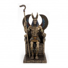 Studio Collection Statue d'ANUBIS Dieu Egytien Antique Neuve polyrésine Couleur Bronze Laiton Figure Egypte Dieu funéraire