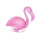 Photophore Flamant Rose, Métal et Verre, L 28 cm