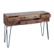 Vidal Regalos Console en bois et métal Style rustique 8 tiroirs 110 cm