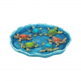 SIGNES GRIMALT by SIGRIS Lot de 12 tortues avec assiette 3 différents cadeaux accessoires Collection Tropical Decor and Go