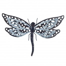 Grande Libellule Murale Métal et Zinc, Modèle Greystone, L 39 cm