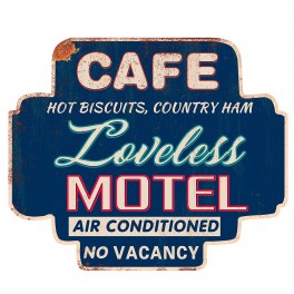 Plaque Murale décorative en métal, Modèle Café Motel USA, L 60 cm