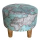 By SIGRIS Tabouret bleu en MDF et PVC 33 x 40 x 40 cm