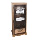 Vidal Regalos Meuble d'appoint vitrine et tiroirs style industriel vintage rétro bois 100 cm