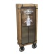 Vidal Regalos Meuble d'appoint haut vitrine avec roues style industriel vintage rétro bois 132 cm