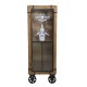 Vidal Regalos Meuble d'appoint haut vitrine avec roues style industriel vintage rétro bois 132 cm