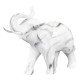 Verre Cadeaux Figurine décorative éléphant blanc effet marbre 22 cm