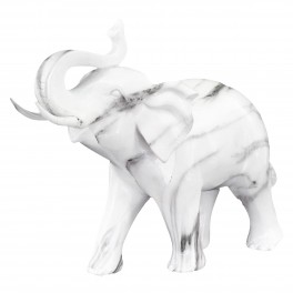 Verre Cadeaux Figurine décorative éléphant blanc effet marbre 22 cm
