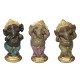 Ganesh Lot de 3 figurines décoratives en verre Motif éléphant Bouddhisme