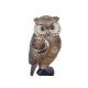 By SIGRIS Figurine Hibou Marron Résine 21 x 10 x 11 cm Décoration Maison Jardin